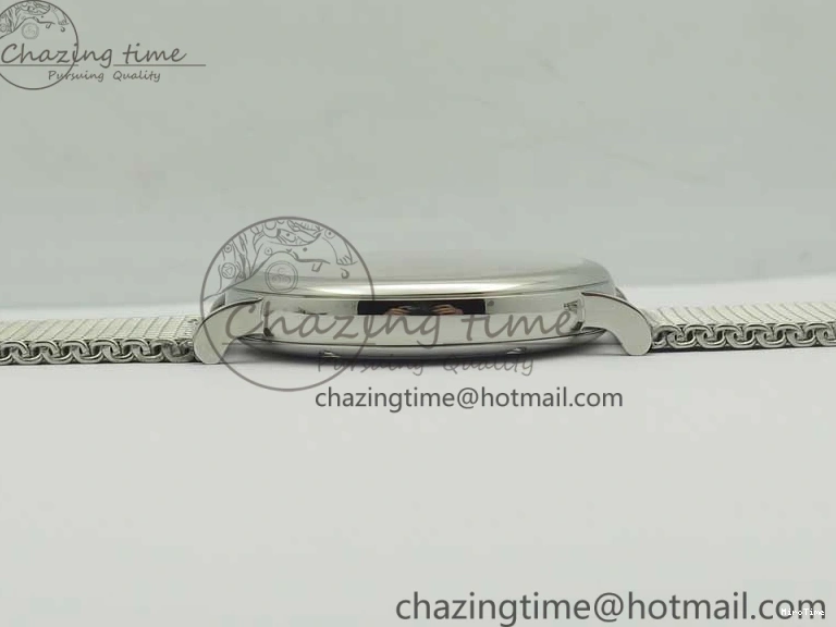 MIROTIME 0327 Breathable Portofino IW356501 SS V3 MK 1:1 Best Edition White Dial Gold Markers On SS Mesh Bracelet MIYOTA 7197